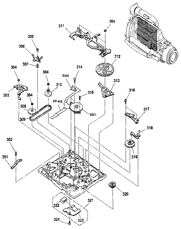 Sony CCD-FX310 mechanism chassis assembly (2) diagram