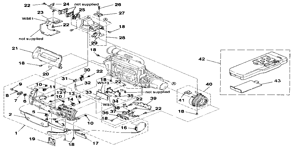Sony CCD-FX511 cabinet (upper), (l) assembly diagram