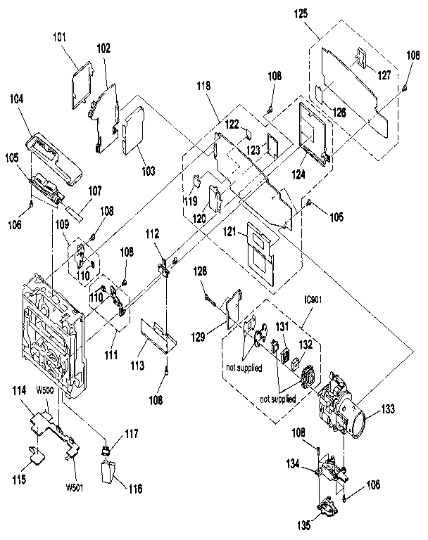 Sony CCD-FX511 main board assembly diagram
