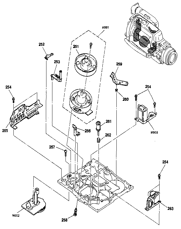 Sony CCD-FX511 mechanism chassis assembly (1) diagram