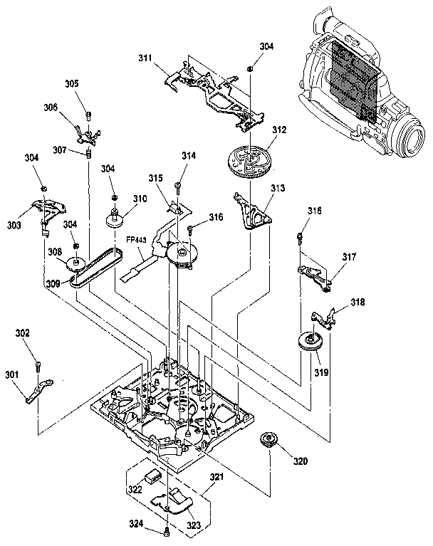 Sony CCD-FX511 mechanism chassis assembly (2) diagram