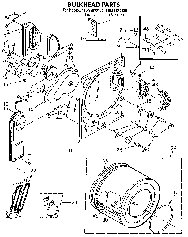 Kenmore 11088870820 bulkhead diagram