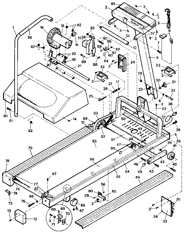 Weslo WL401522 unit parts diagram