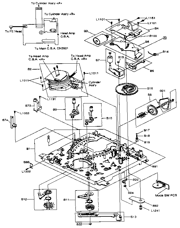 Funai SVX-2400 m lever holder assembly diagram
