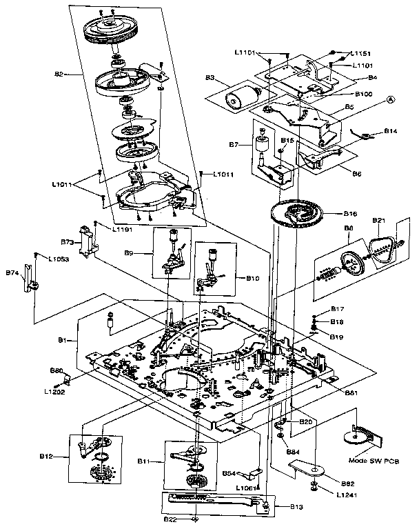 Funai SVX-2400 kick arm assembly diagram