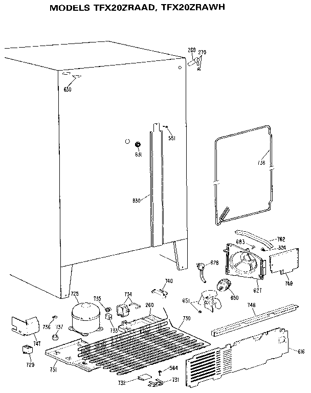 GE TFX20ZRAAD unit parts diagram