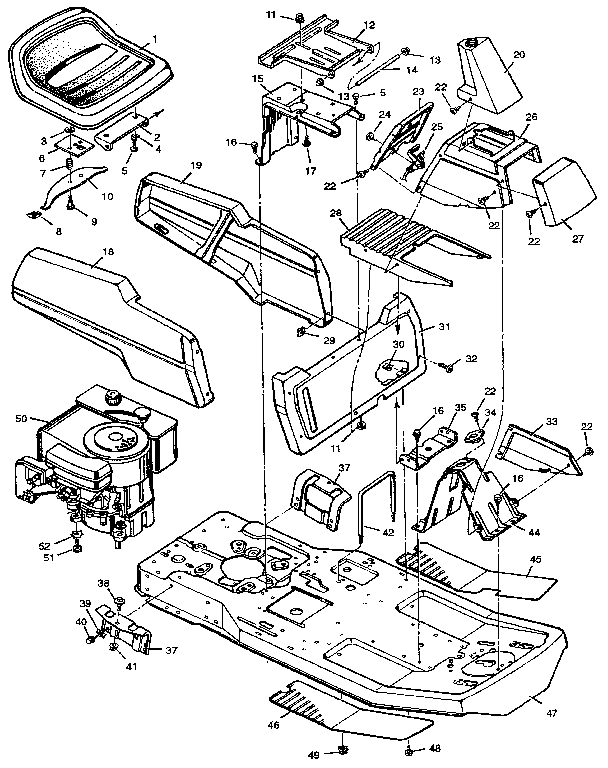 Craftsman 502255050 body chassis diagram