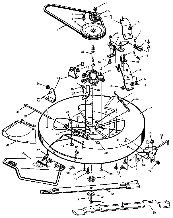 Craftsman 502255050 mower housing diagram