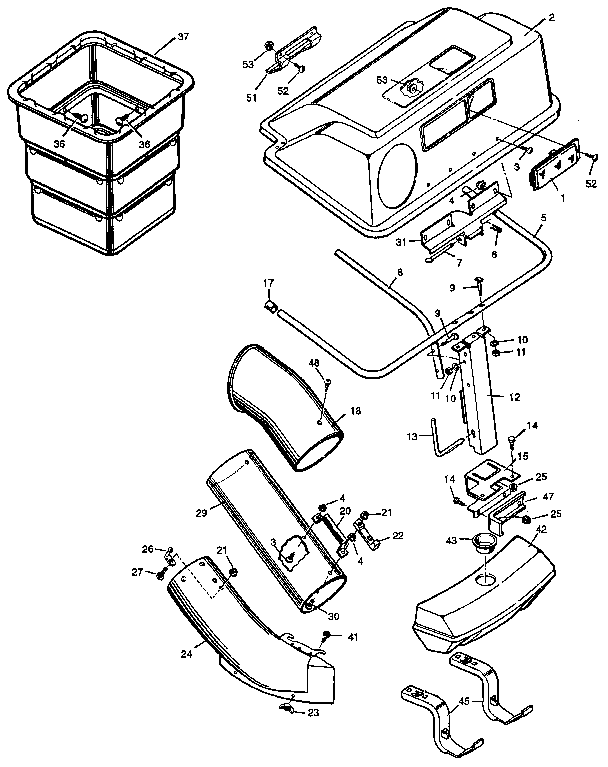 Craftsman 502255071 grass bagger diagram