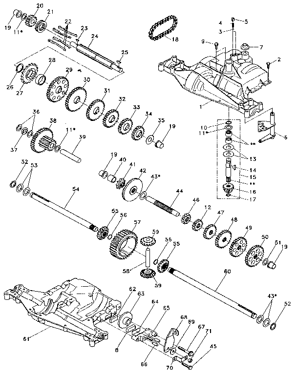 Footedana 4360-42 transaxle diagram