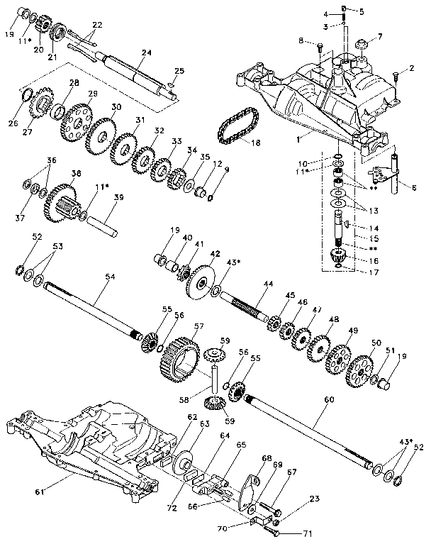 Footedana 4360-48 transaxle diagram