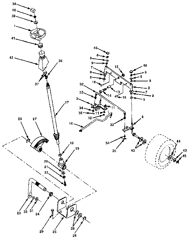 Craftsman 917255573 steering assembly diagram