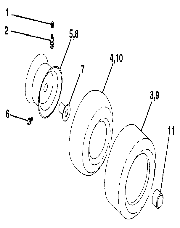 Craftsman 917255573 wheels & tires diagram
