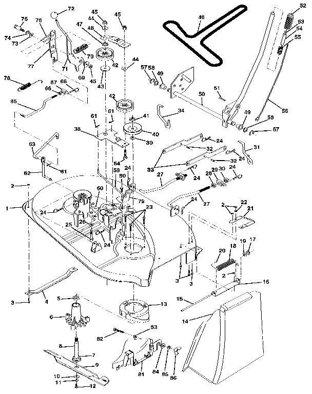 Craftsman 917255573 38" mower diagram