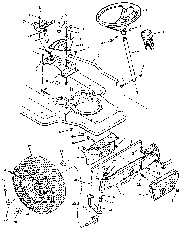 Craftsman 502255111 steering diagram