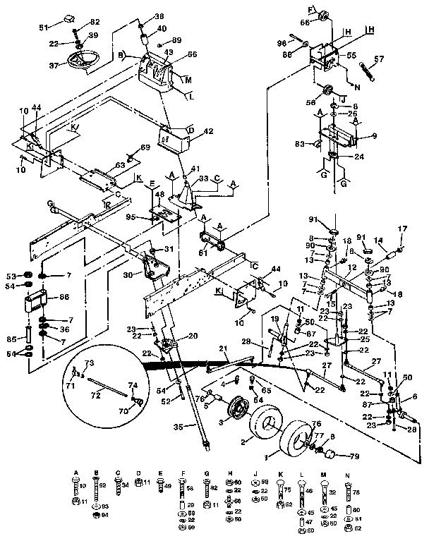 Craftsman 917255935 steering assembly diagram