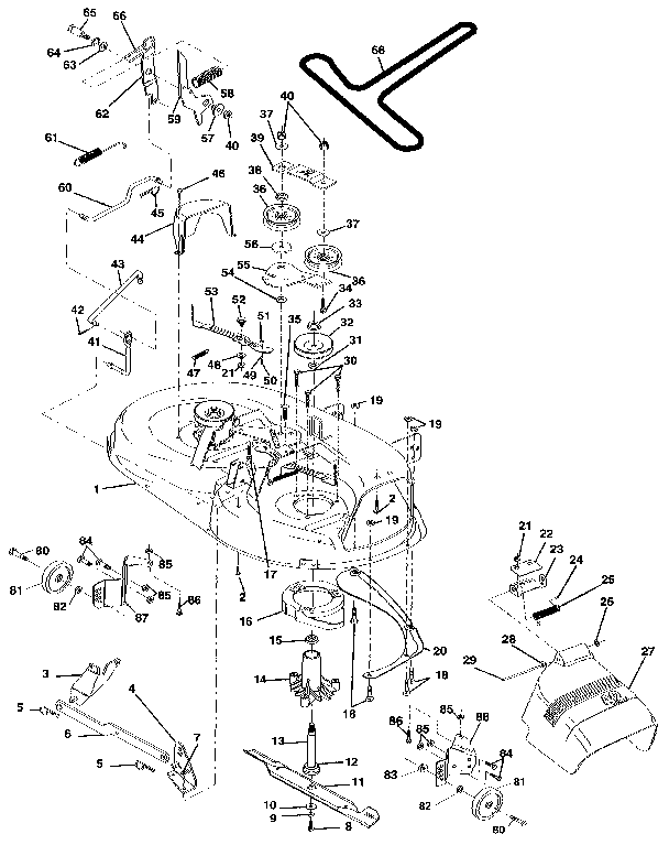 Craftsman 917258493 42" mower deck diagram