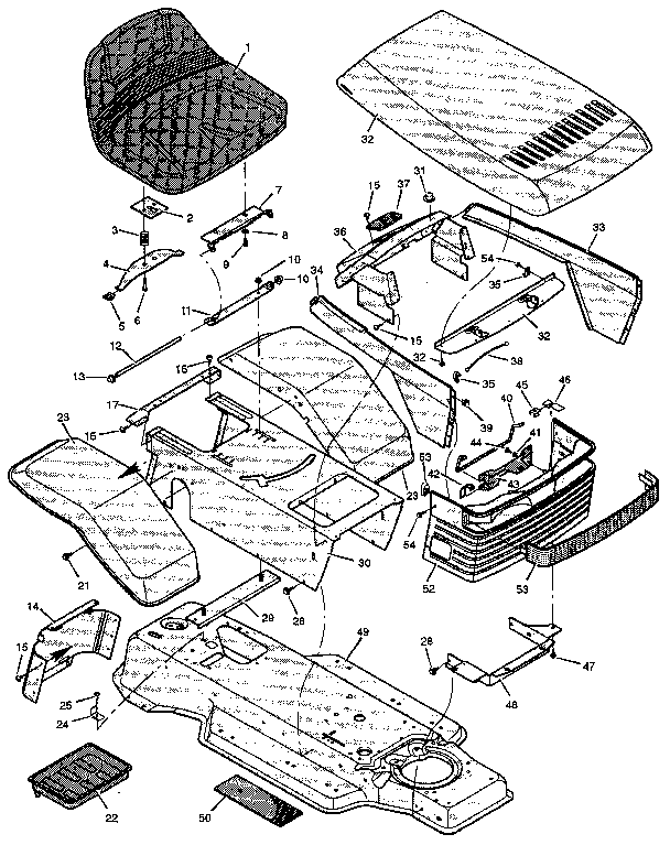 Craftsman 502255110 chassis & hood diagram