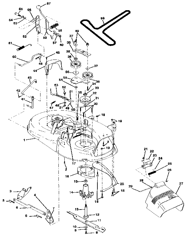 Craftsman 917255430 42" mower deck diagram