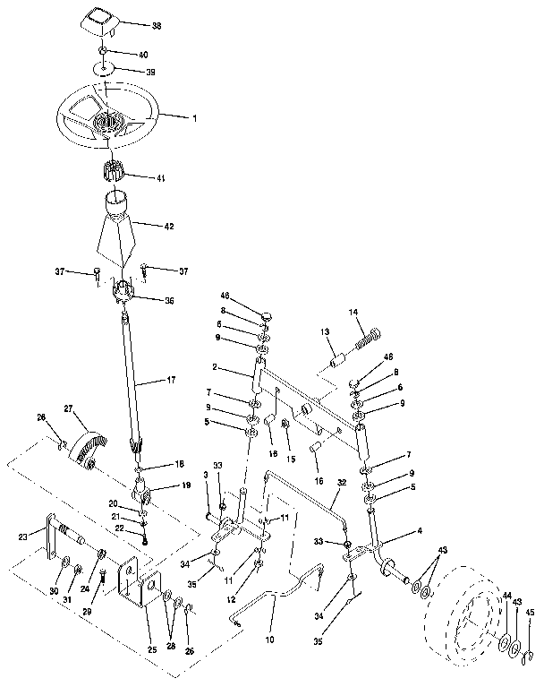 Craftsman 917255574 steering assembly diagram
