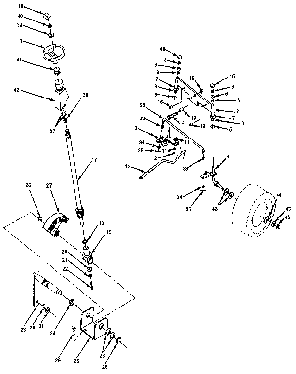 Craftsman 917255160 steering assembly diagram
