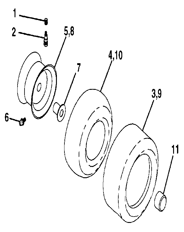 Craftsman 917255160 wheels & tires diagram