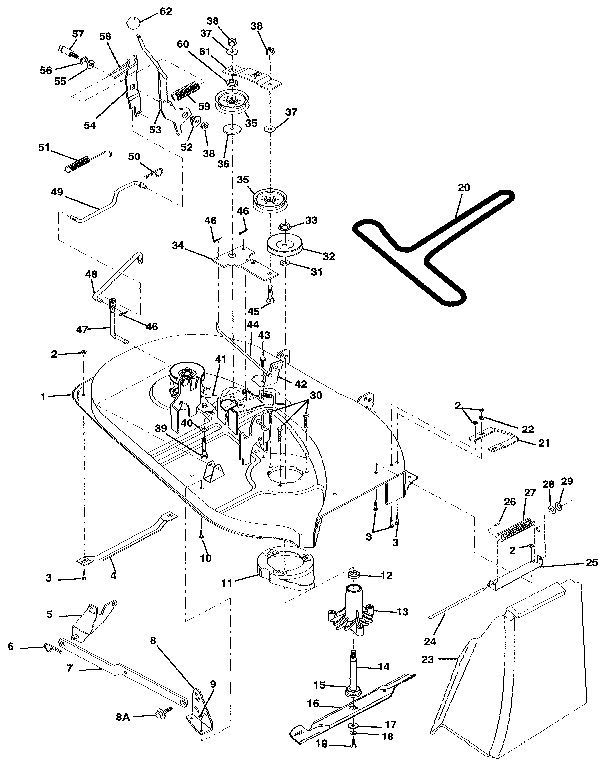 Craftsman 917255160 38" mower diagram