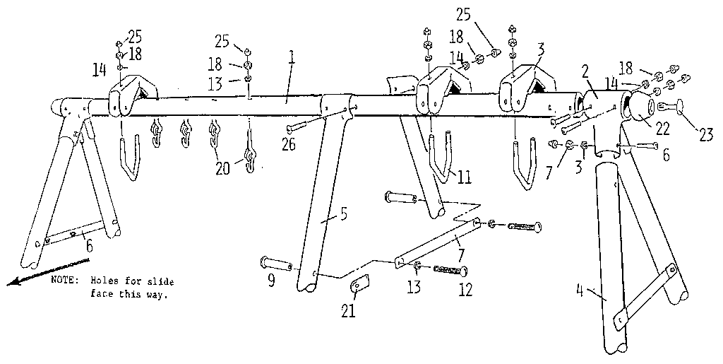 Sears 78661221 a-frame assembly diagram