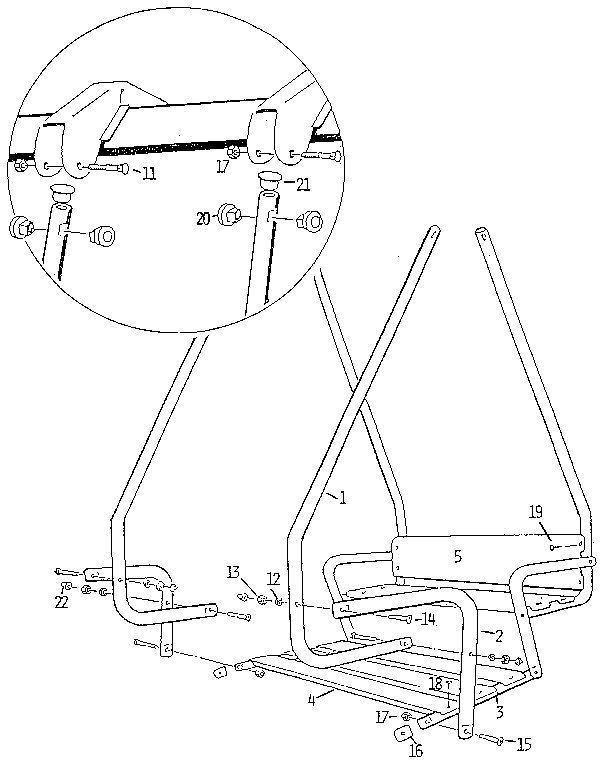 Sears 78661221 lawn swing assembly diagram