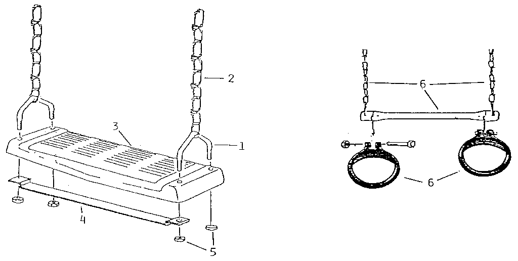 Sears 72509 swing seat and gym ring assembly diagram