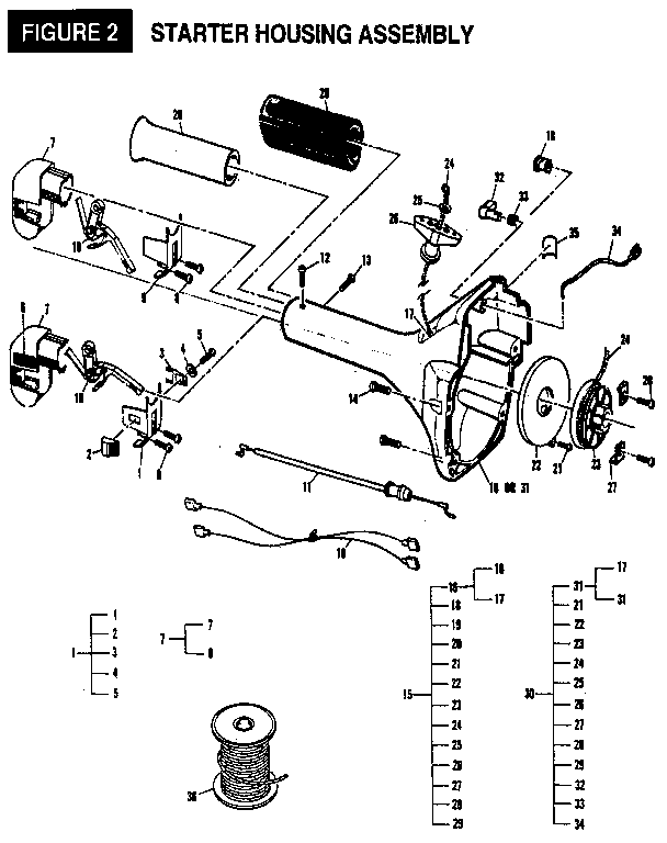 McCulloch SILVER EAGLE 28-11400128-17 starter housing assembly diagram