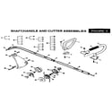 McCulloch E. B. SUPER J-11400128-13 shaft/handle and cutter assemblies diagram