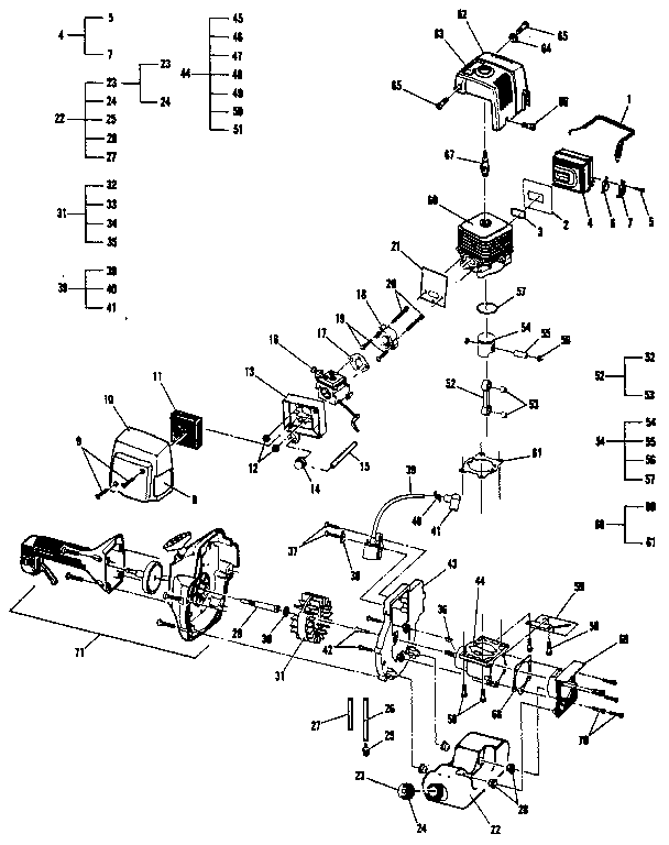 McCulloch EB285BC-11400128-08 powerhead assembly diagram