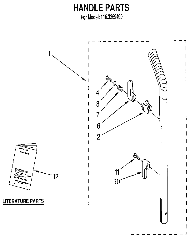 Kenmore 1163369490 handle diagram