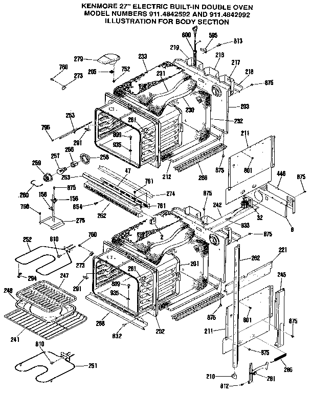Kenmore 9114842592 body section diagram