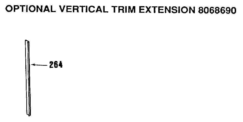 Kenmore 9113652091 optional vertical trim extension 8068690 diagram