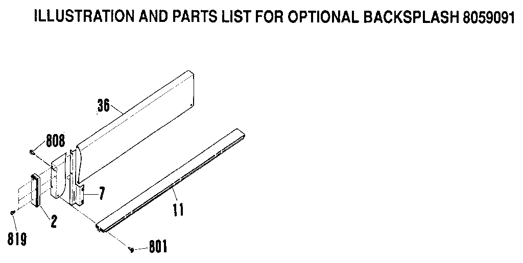 Kenmore 9114652591 optional backsplash 8059091 diagram