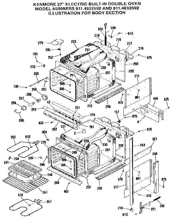 Kenmore 9114832992 body section diagram