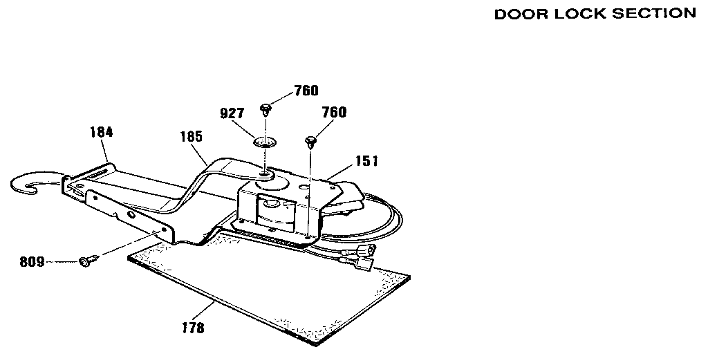 Kenmore 9114672591 door lock section diagram