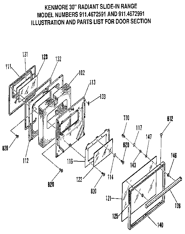 Kenmore 9114672591 door diagram