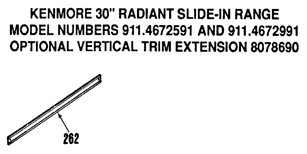 Kenmore 9114672591 extension trim diagram