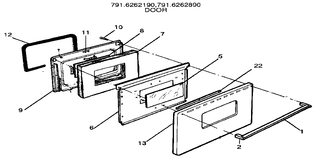 Kenmore 7916262190 door diagram