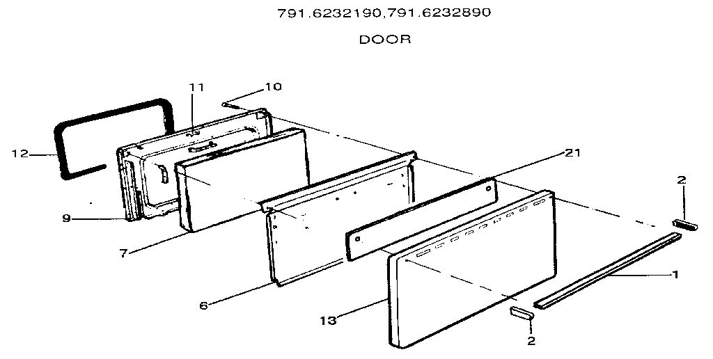 Kenmore 6286232190 door diagram