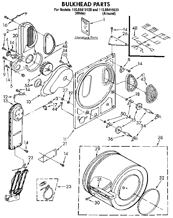 Kenmore 11088419820 bulkhead diagram
