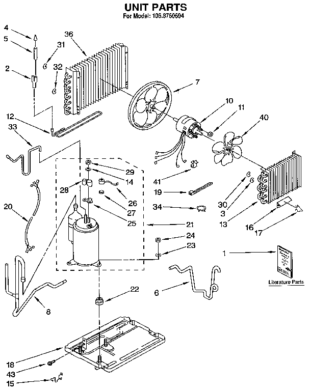 Kenmore 1068760694 unit diagram