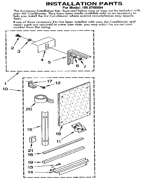 Kenmore 1068760694 installation diagram