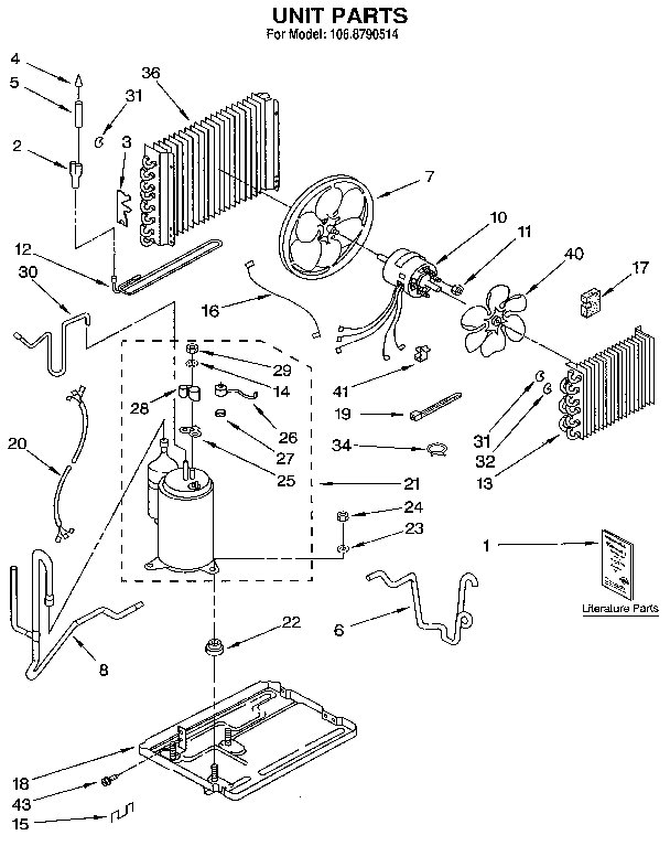 Kenmore 1068790514 unit diagram