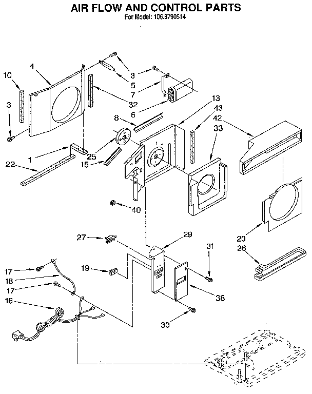 Kenmore 1068790514 air flow and control diagram