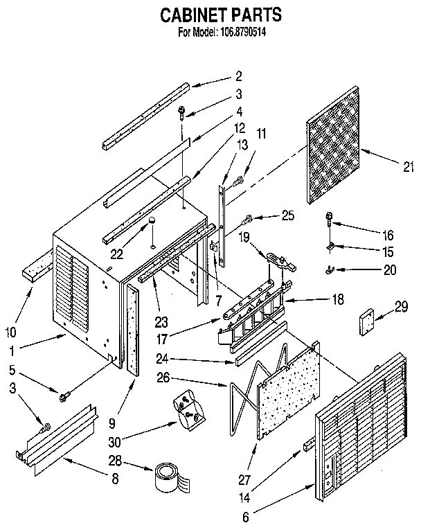 Kenmore 1068790514 cabinet diagram
