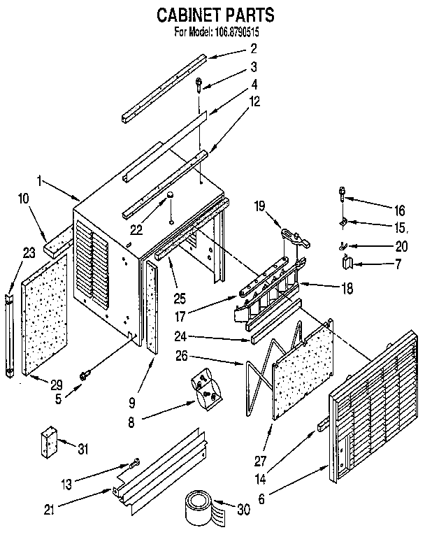 Kenmore 1068790515 cabinet diagram